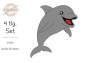 Preview: Delfin - doodle Stickdatei